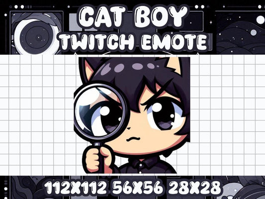 Black Cat Boy Zoom Emote for Twitch and Discord